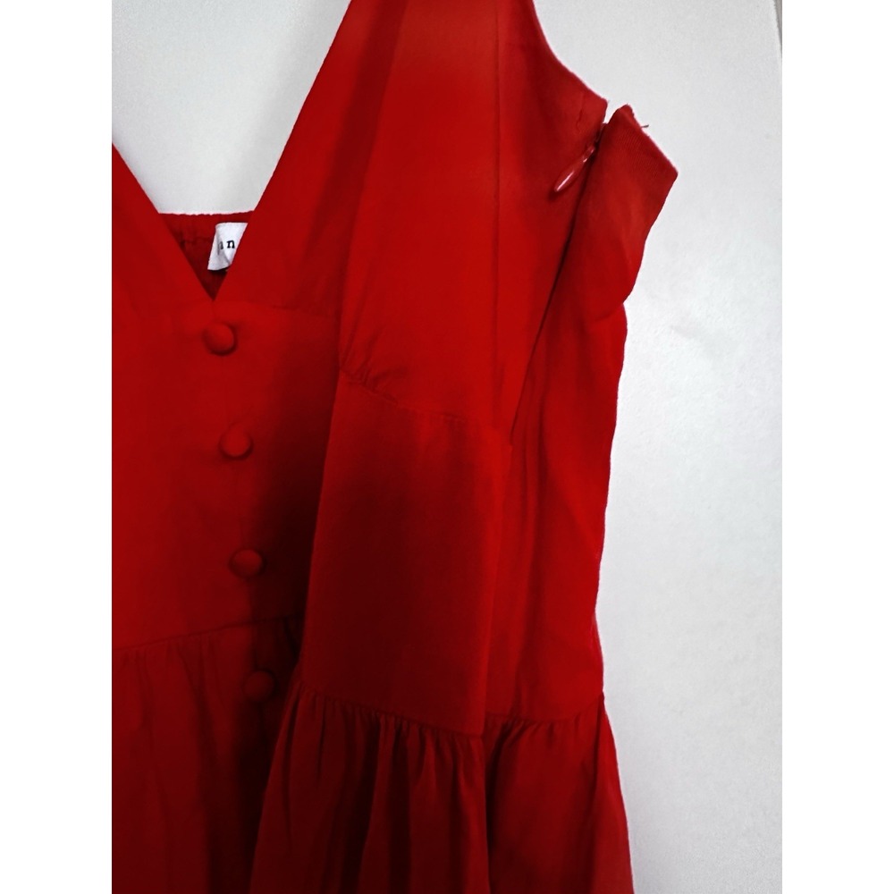 GIANNI‎ BINI Women's Red Sleeveless Halter Maxi Dress Sz 6 - Picture 6 of 8